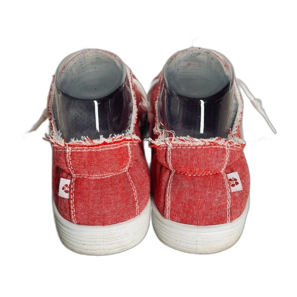 Tommy Bahama Sneakers 8.5 Red Canvas Shoes Comfy Memory Foam Stretch Slip On